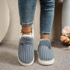 Slipper Boots | Sherpa Fleece & Corduroy | Non-Slip Sole