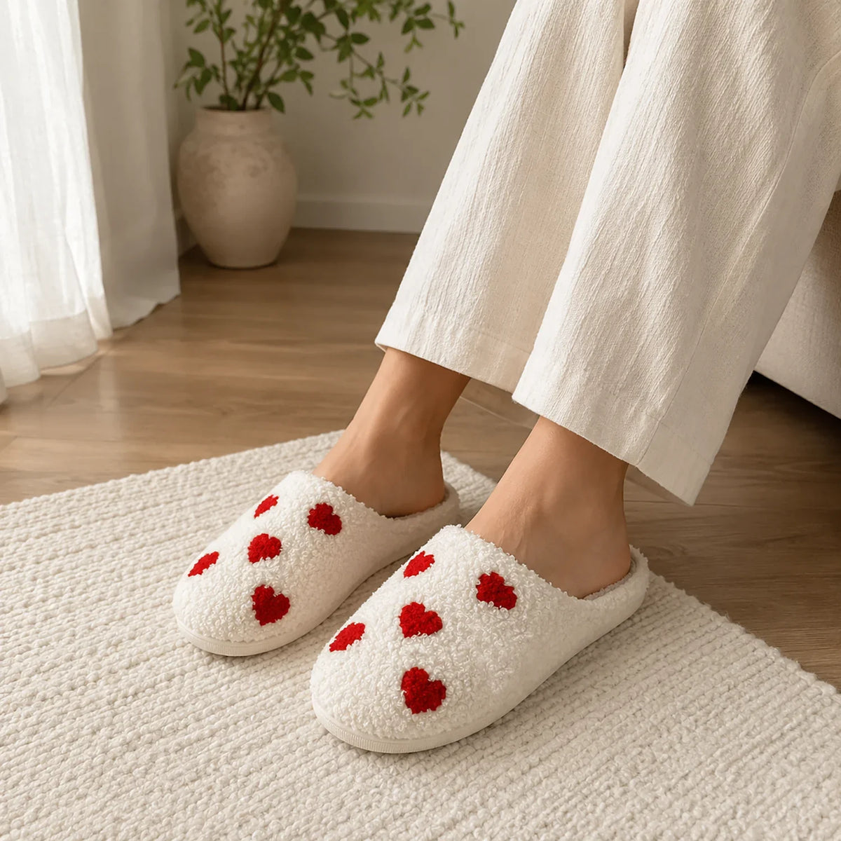Slippers | Sherpa Fleece Lined & Cushioned Non-Slip Sole