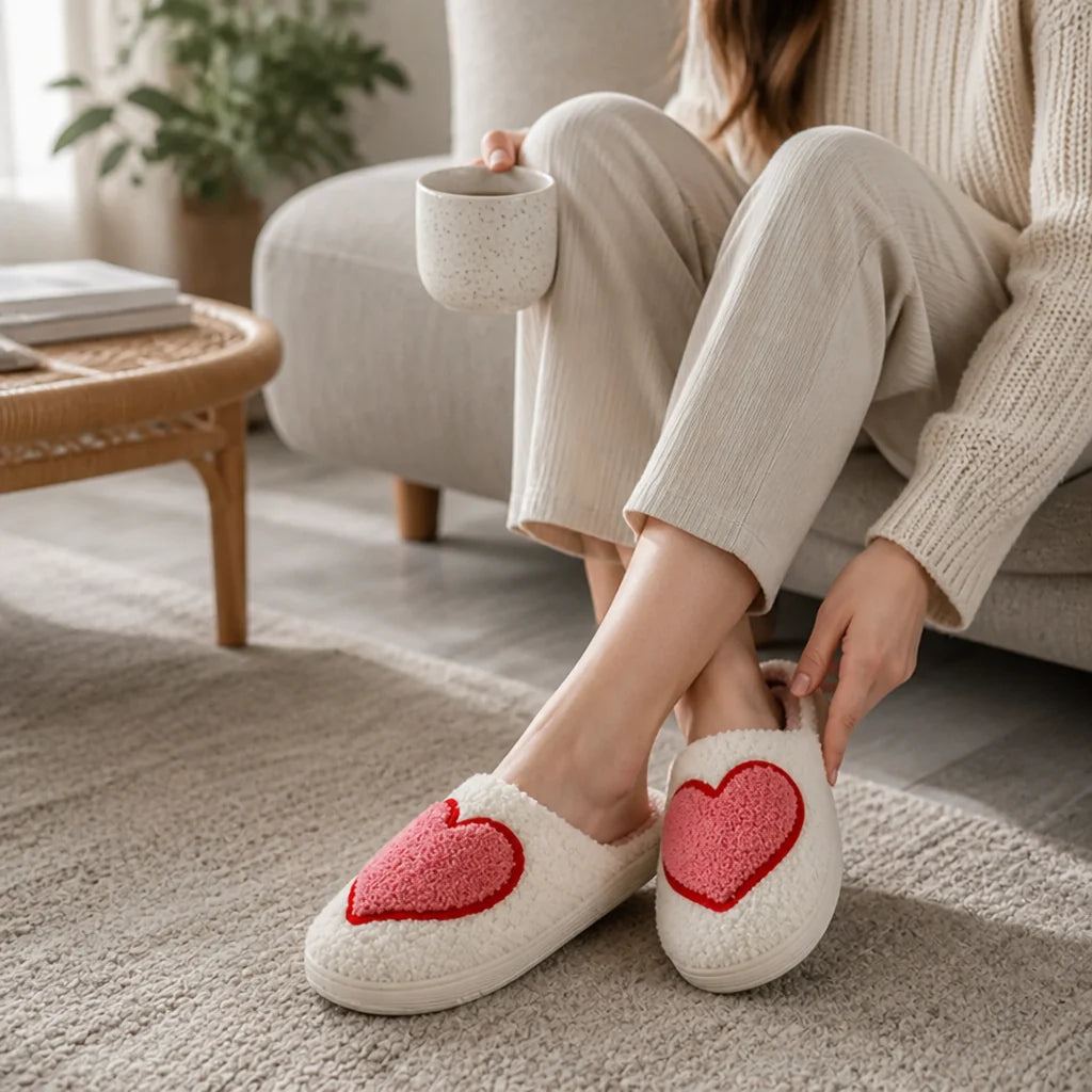 Slippers | Sherpa Fleece Lined & Cushioned Non-Slip Sole
