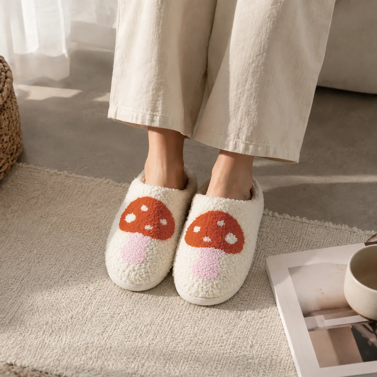 Slippers | Sherpa Fleece Lined & Cushioned Non-Slip Sole
