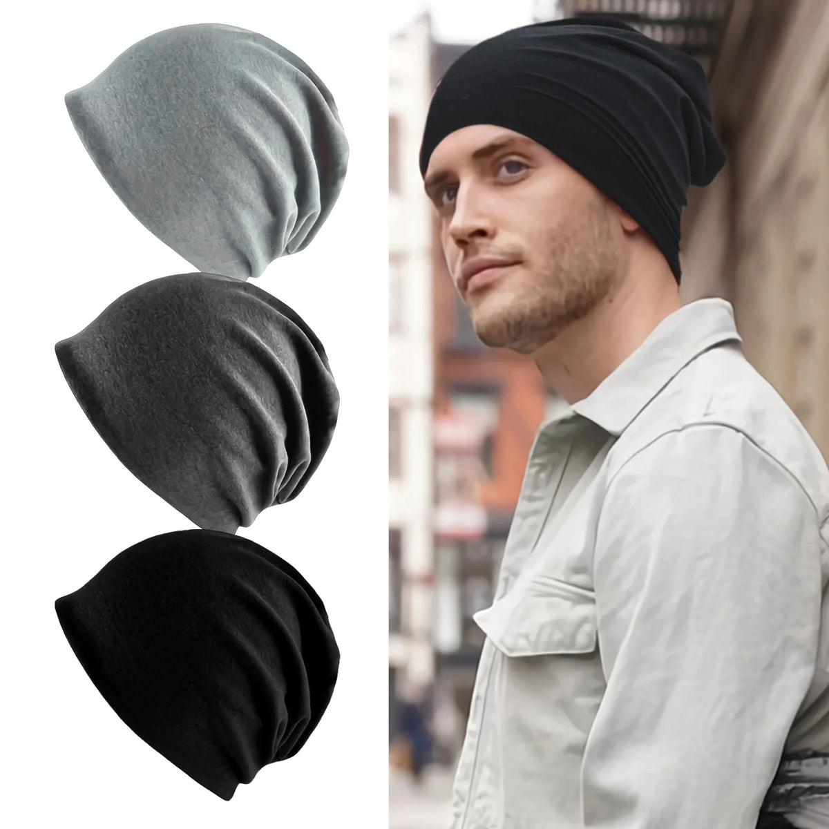 Slouch Beanie Hat | Breathable Stretch Fit | Machine Washable