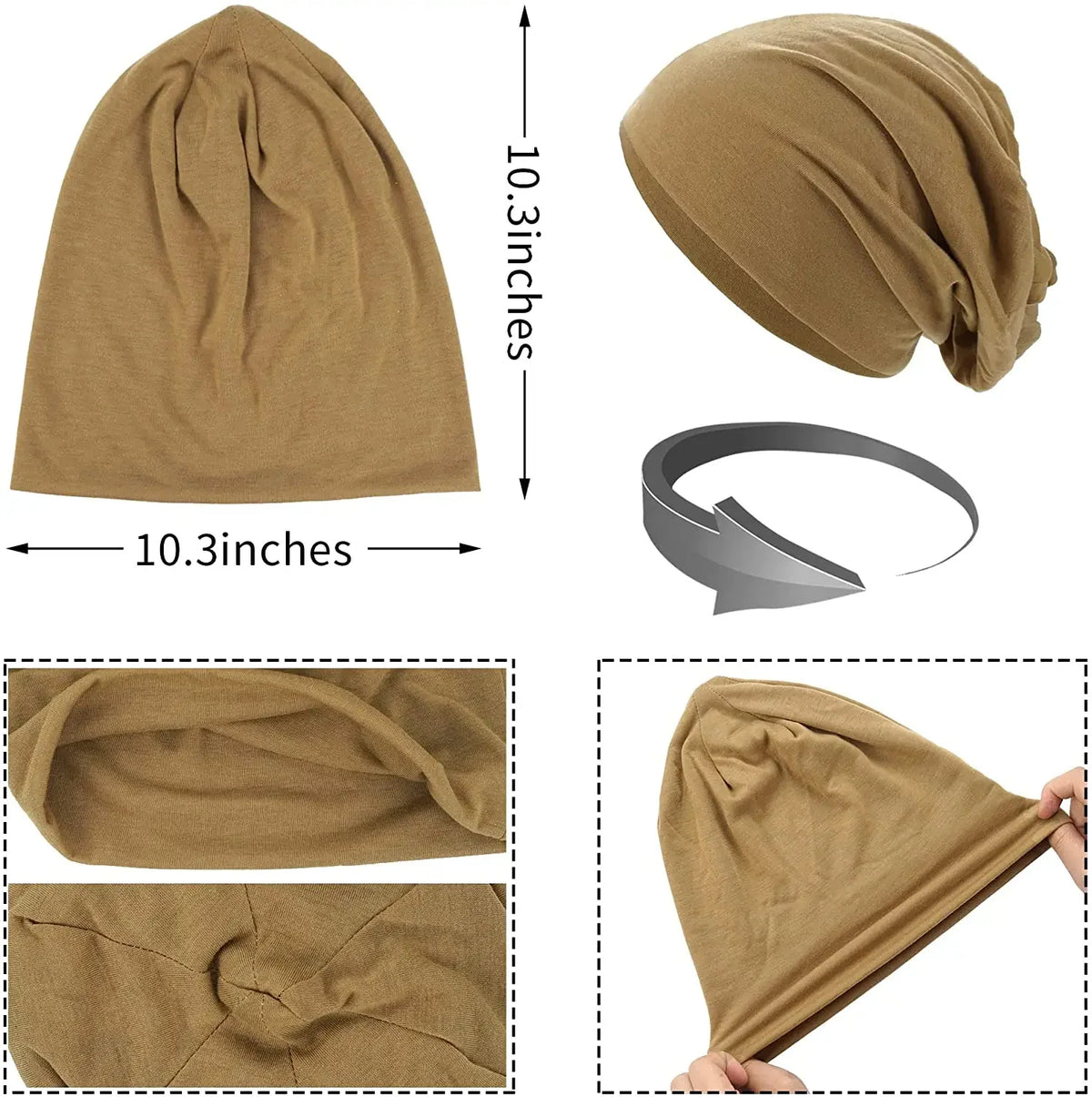 Slouch Beanie Hat | Breathable Stretch Fit | Machine Washable
