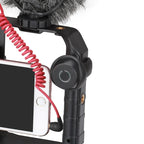 Smartphone Video Rig | LED Light & Triple Cold Shoe Mounts | Fits Phones Up To 85mm