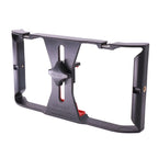 Smartphone Video Rig | LED Light & Triple Cold Shoe Mounts | Fits Phones Up To 85mm