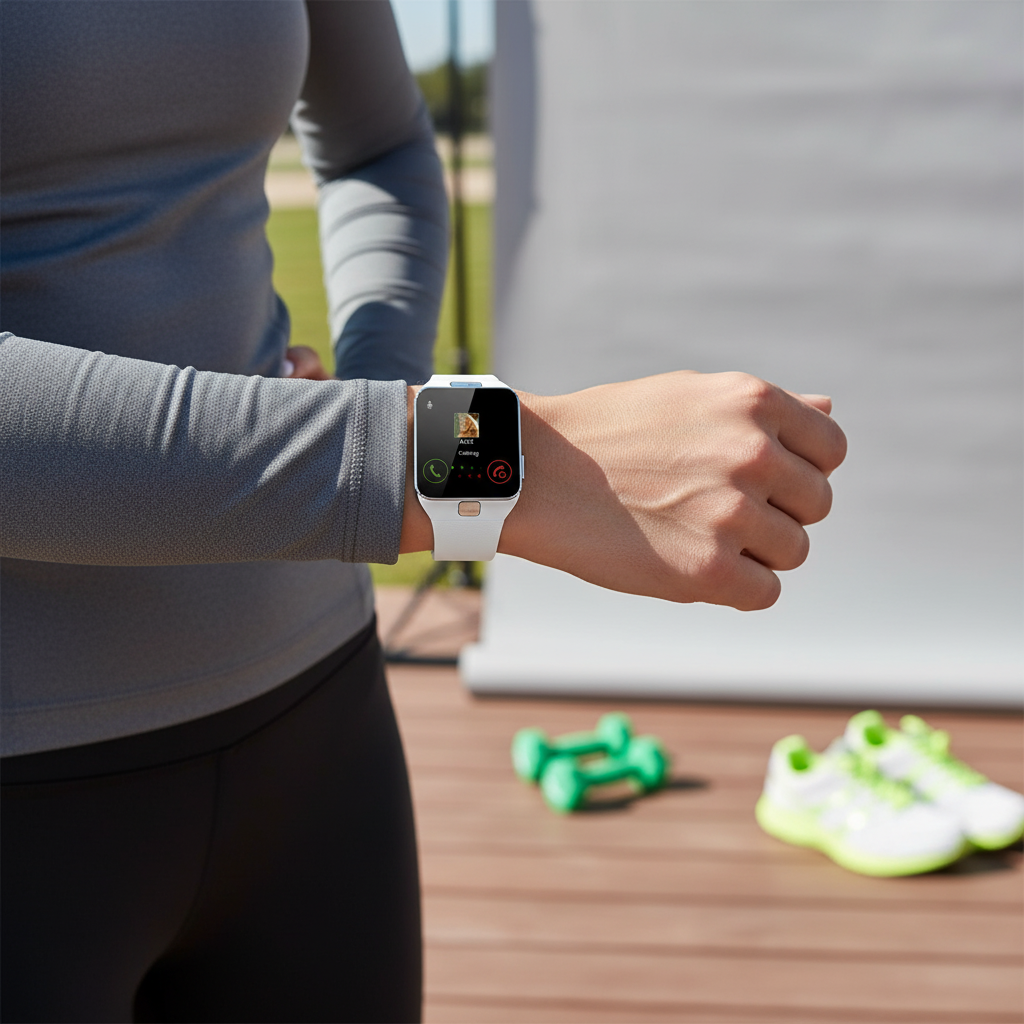 Smartwatch | Rectangular Touchscreen & Call Notifications | Silicone Strap