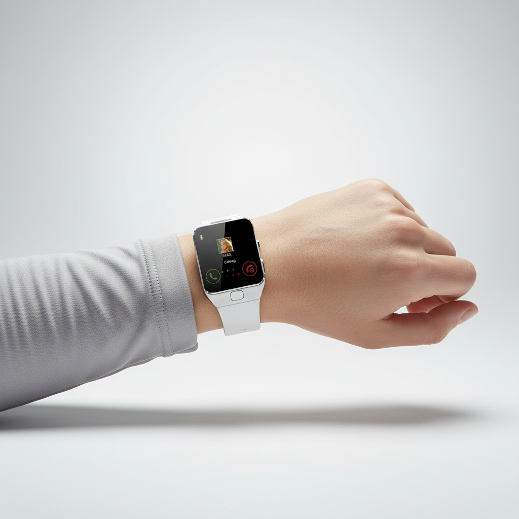 Smartwatch | Rectangular Touchscreen & Call Notifications | Silicone Strap