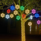 Snowflake Christmas Lights | Copper Wire String & Warm LED | Waterproof, 30 cm