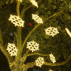 Snowflake Christmas Lights | Copper Wire String & Warm LED | Waterproof, 30 cm