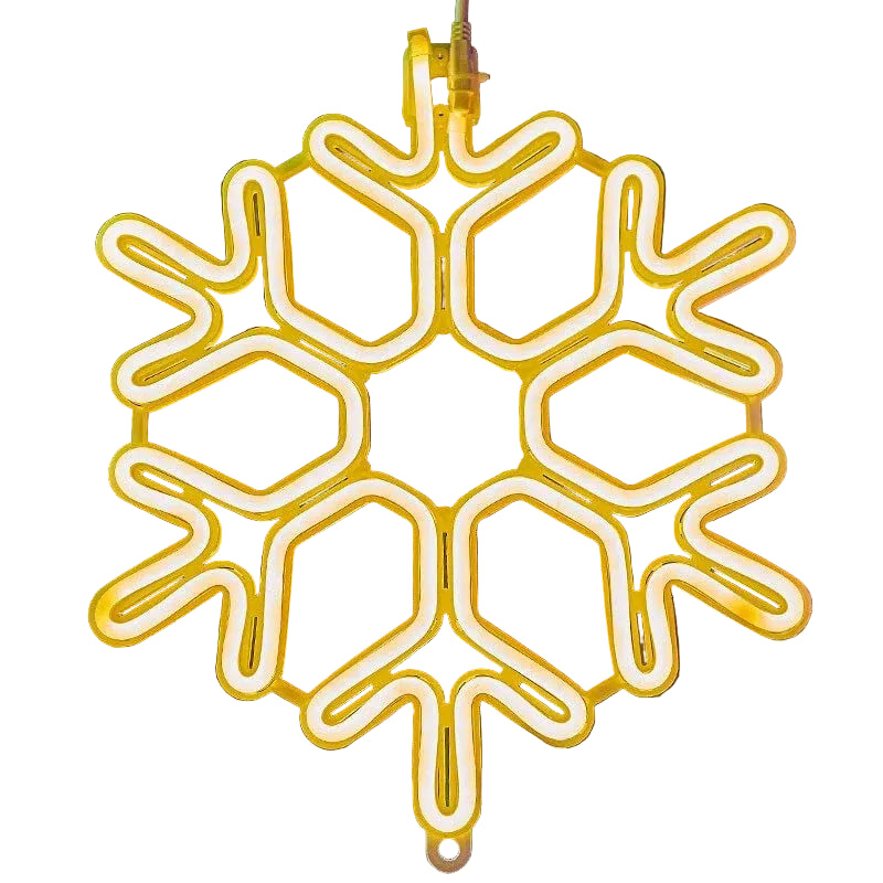 Snowflake Christmas Lights | Copper Wire String & Warm LED | Waterproof, 30 cm