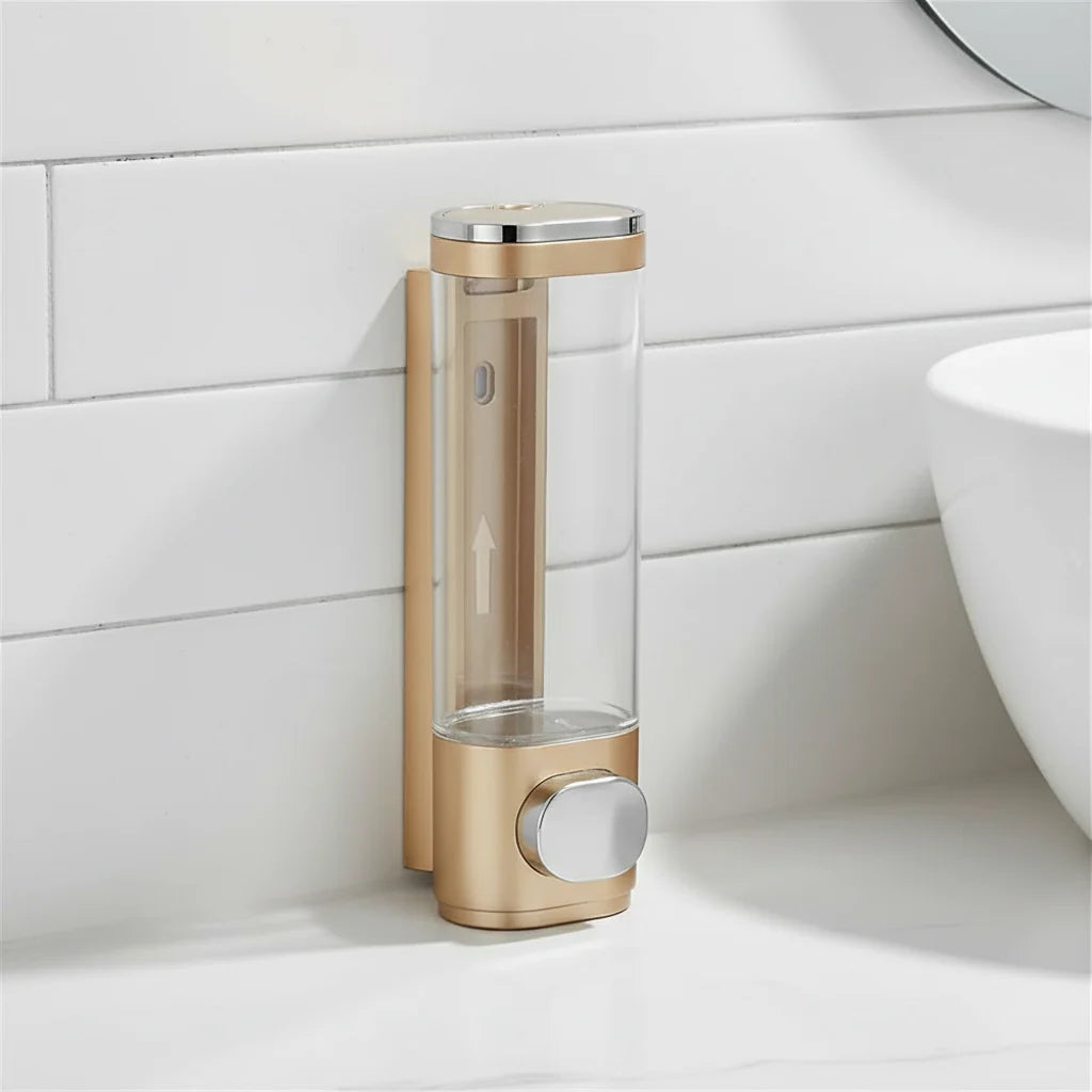 Soap Dispenser | Wall-Mounted Glass & Metal Pump