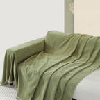 Sofa Cover | Chenille Herringbone & Tassel Edges | Machine Washable