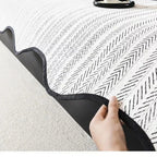 Sofa Cover | Soft Microfiber Herringbone | Scalloped Edge