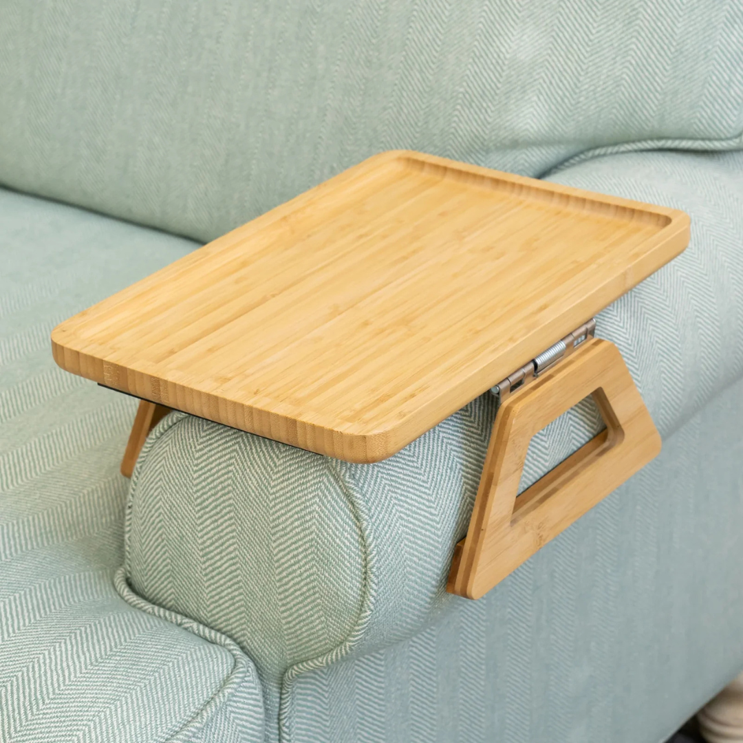Sofa Tray | Foldable Legs & Non-Slip Surface | Fits 35.5 cm Armrests