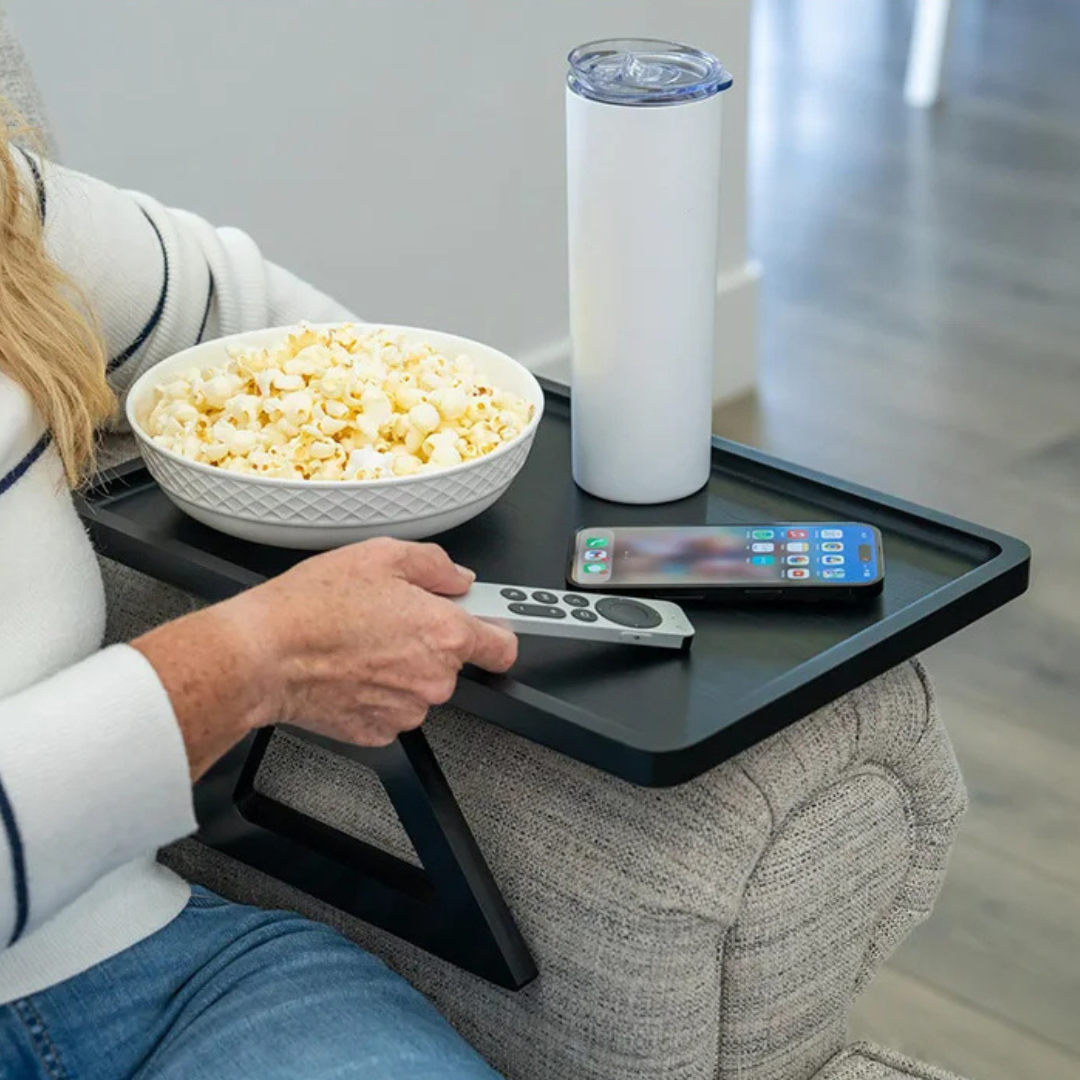 Sofa Tray | Foldable Legs & Non-Slip Surface | Fits 35.5 cm Armrests