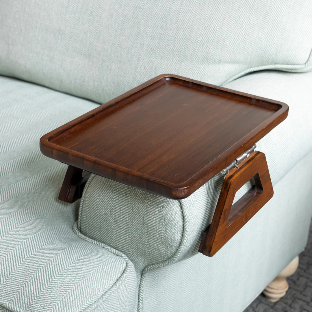 Sofa Tray | Foldable Legs & Non-Slip Surface | Fits 35.5 cm Armrests