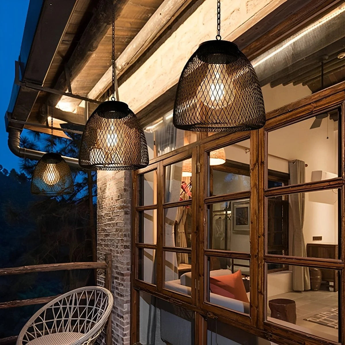 Solar Lantern | Hand-Woven Rattan Boho Design | Dusk-to-Dawn