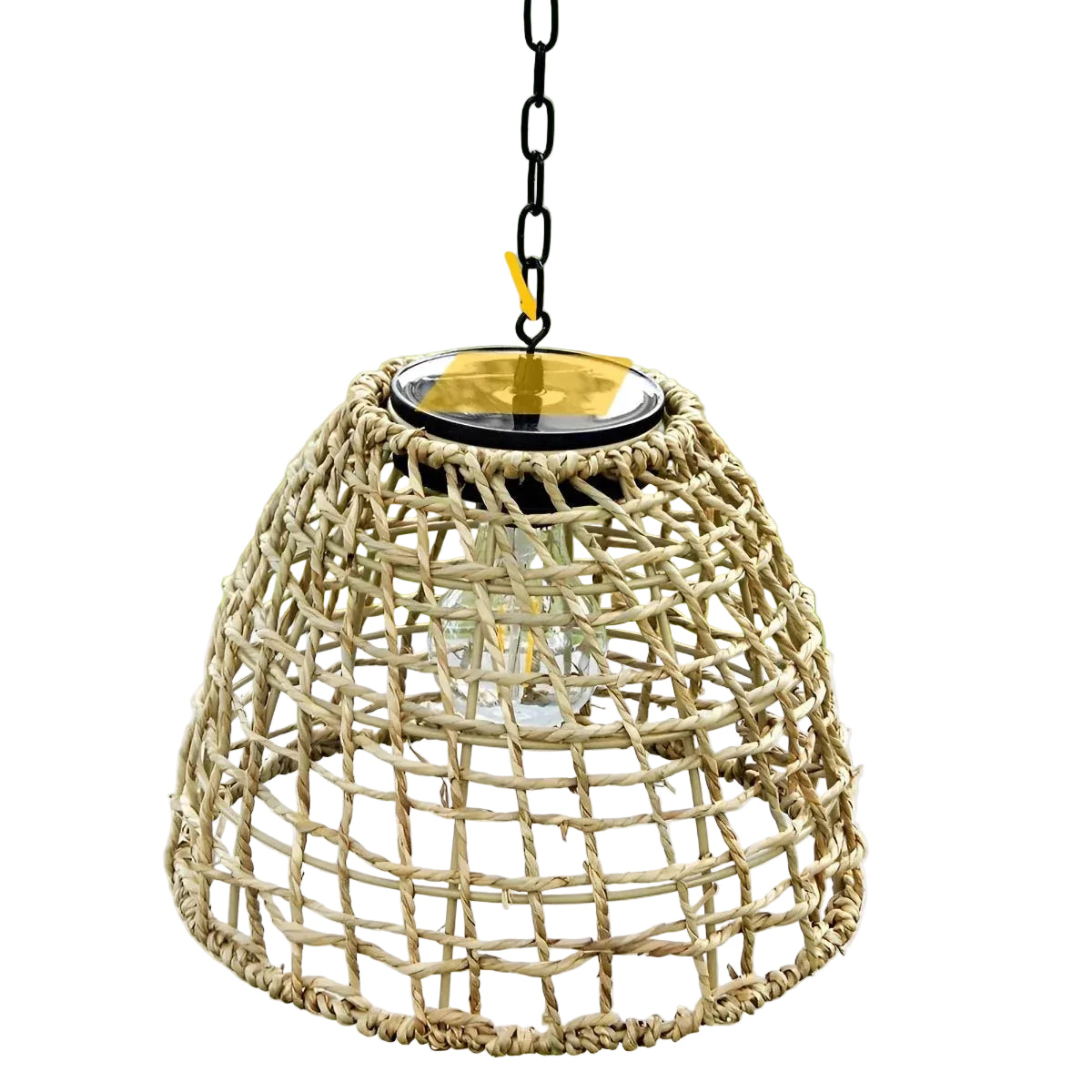 Solar Lantern | Hand-Woven Rattan Boho Design | Dusk-to-Dawn