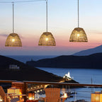 Solar Lantern | Hand-Woven Rattan Boho Design | Dusk-to-Dawn