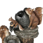 Solar Fountain | Hand-Painted Animal Figurine & LED | Weatherproof Resin