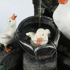 Solar Fountain | Hand-Painted Animal Figurine & LED | Weatherproof Resin