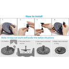 Solar Fountain | Self-Starting & Interchangeable Nozzles | 45 cm Spray Height