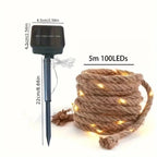 Solar Garden Light | Hemp Rope & Solar-Powered LED | Up to 8-Hour Runtime
