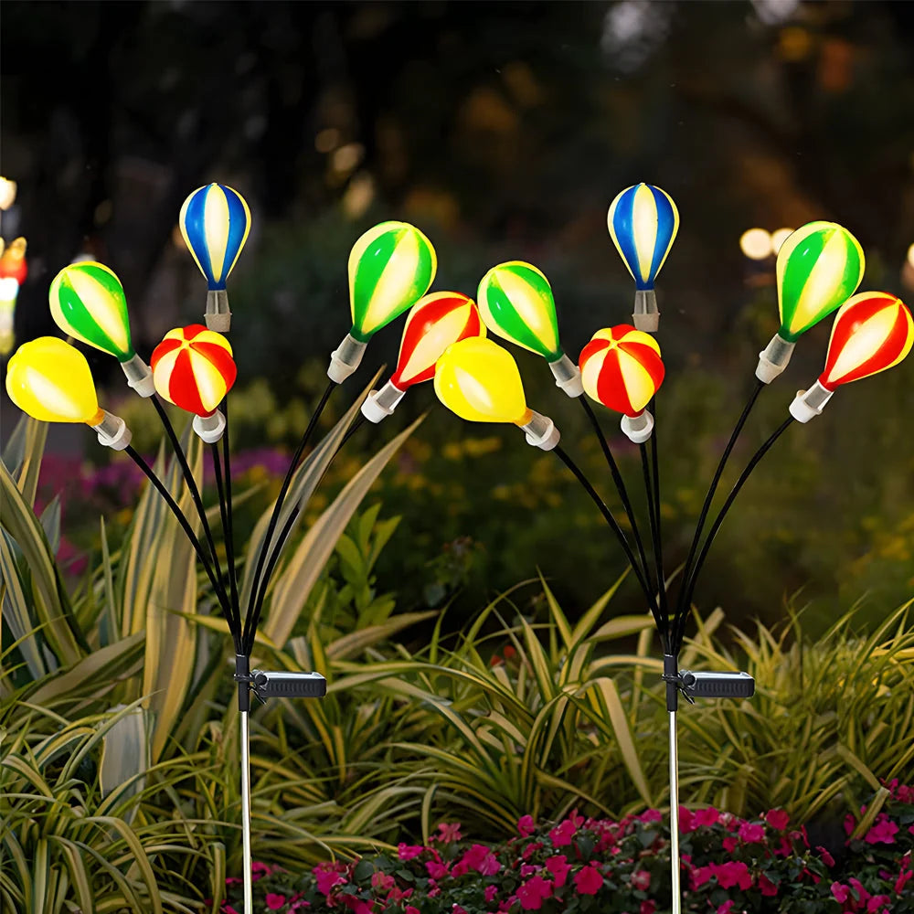 Solar Garden Stake Lights | Balloon-Shaped Multicolor Shades | Weather-Resistant