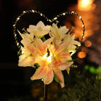Solar Garden Stake Light | Heart-Shaped Lily Design & Weather-Resistant
