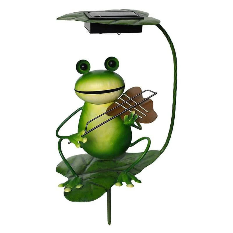 Solar Garden Light | Frog-Shaped Decorative Accent | Ground Stake