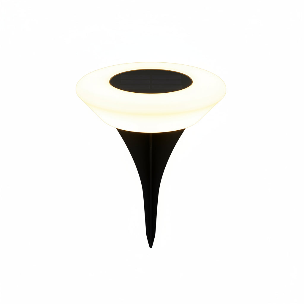 Solar Ground Light | 360° LED Ring & Auto Dusk Sensor | Set of 4