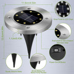 Solar Ground Lights | Flush-Mount & Solar Powered | 4-Pack