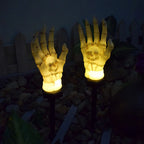 Solar Ground Stake Light | Skeleton Hand & Skull Design