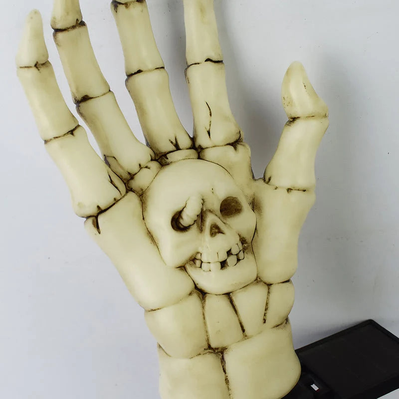 Solar Ground Stake Light | Skeleton Hand & Skull Design