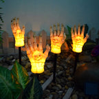 Solar Ground Stake Light | Skeleton Hand & Skull Design