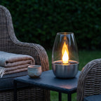 Solar Lantern | Stainless Steel Flickering LED Flame | IP44 Weather-Resistant