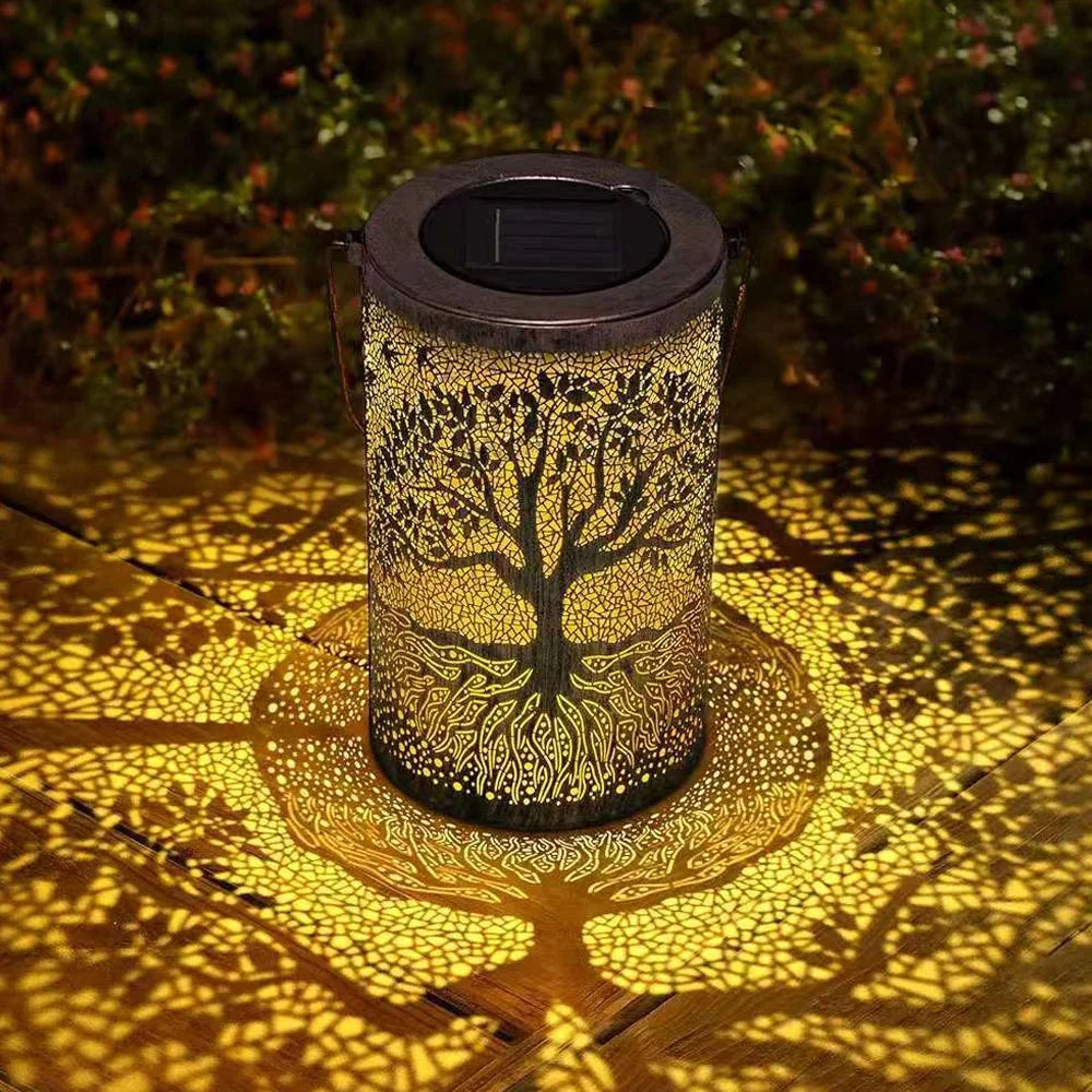 Solar Lantern | Tree Pattern Projection & Solar-Powered | Two Sizes