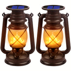 Solar Lanterns | Vintage Design & Flickering LED | Set of 2