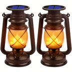 Solar Lanterns | Vintage Design & Flickering LED | Set of 2