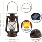 Solar Lanterns | Vintage Design & Flickering LED | Set of 2