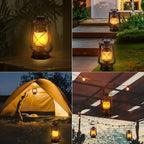 Solar Lanterns | Vintage Design & Flickering LED | Set of 2