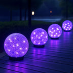 Solar Orb Light | Crackle Glass & Waterproof | 3.9 in Diameter