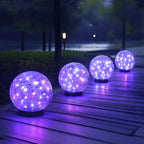 Solar Orb Light | Crackle Glass & Waterproof | 3.9 in Diameter