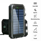 Solar Power Bank | Dual USB & Integrated LED | IP44 Water-Resistant