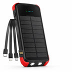 Solar Power Bank | High-Capacity & Integrated Multi-Tip Cables | 20,000/40,000 mAh