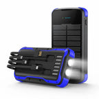 Solar Power Bank | High-Capacity & Integrated Multi-Tip Cables | 20,000/40,000 mAh