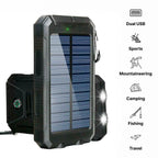 Solar Power Bank | Solar Charging & Dual USB Ports | IP44 Water-Resistant