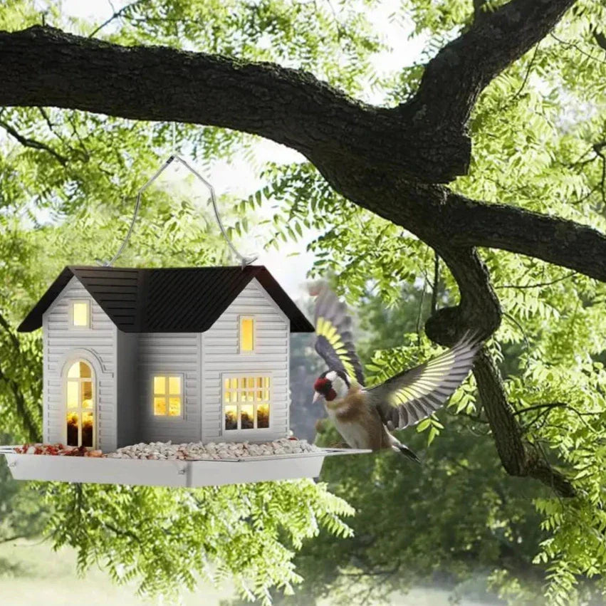 Bird Feeder | Solar Warm LED & Light Sensor | Weatherproof