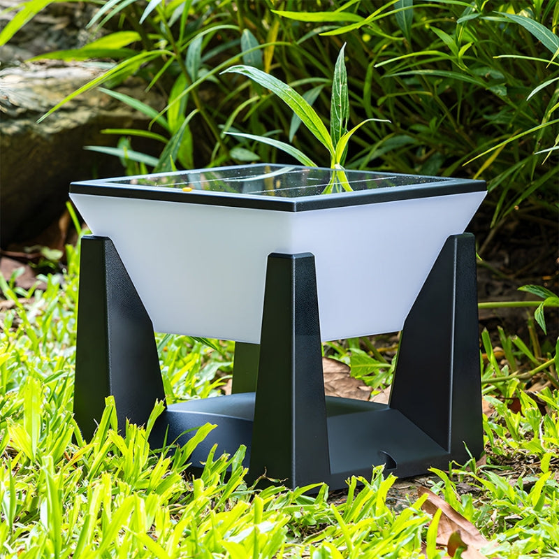 Outdoor Garden Lamp | Geometric Cube Design | Solar-Powered LED