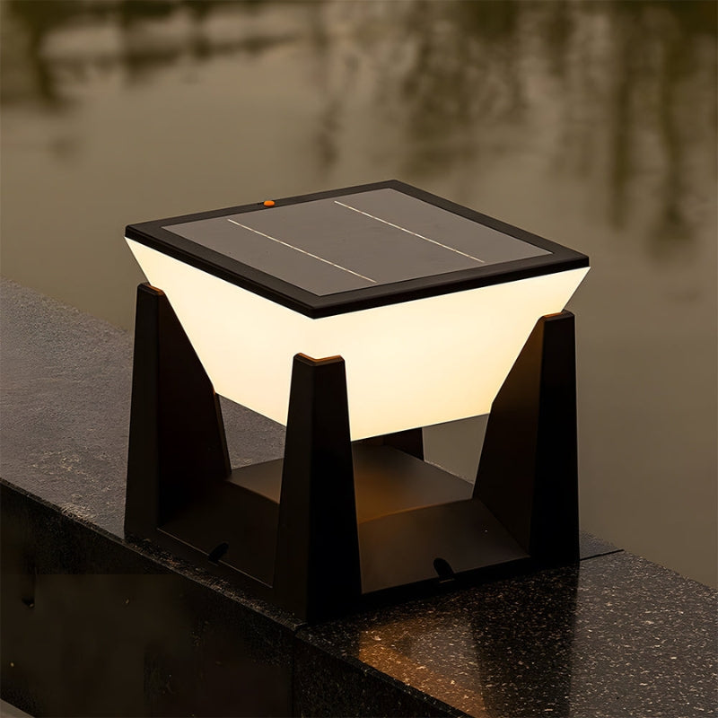 Outdoor Garden Lamp | Geometric Cube Design | Solar-Powered LED