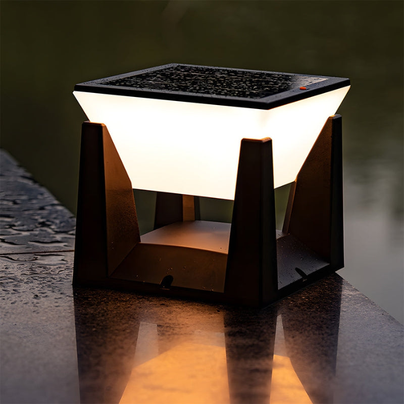 Outdoor Garden Lamp | Geometric Cube Design | Solar-Powered LED